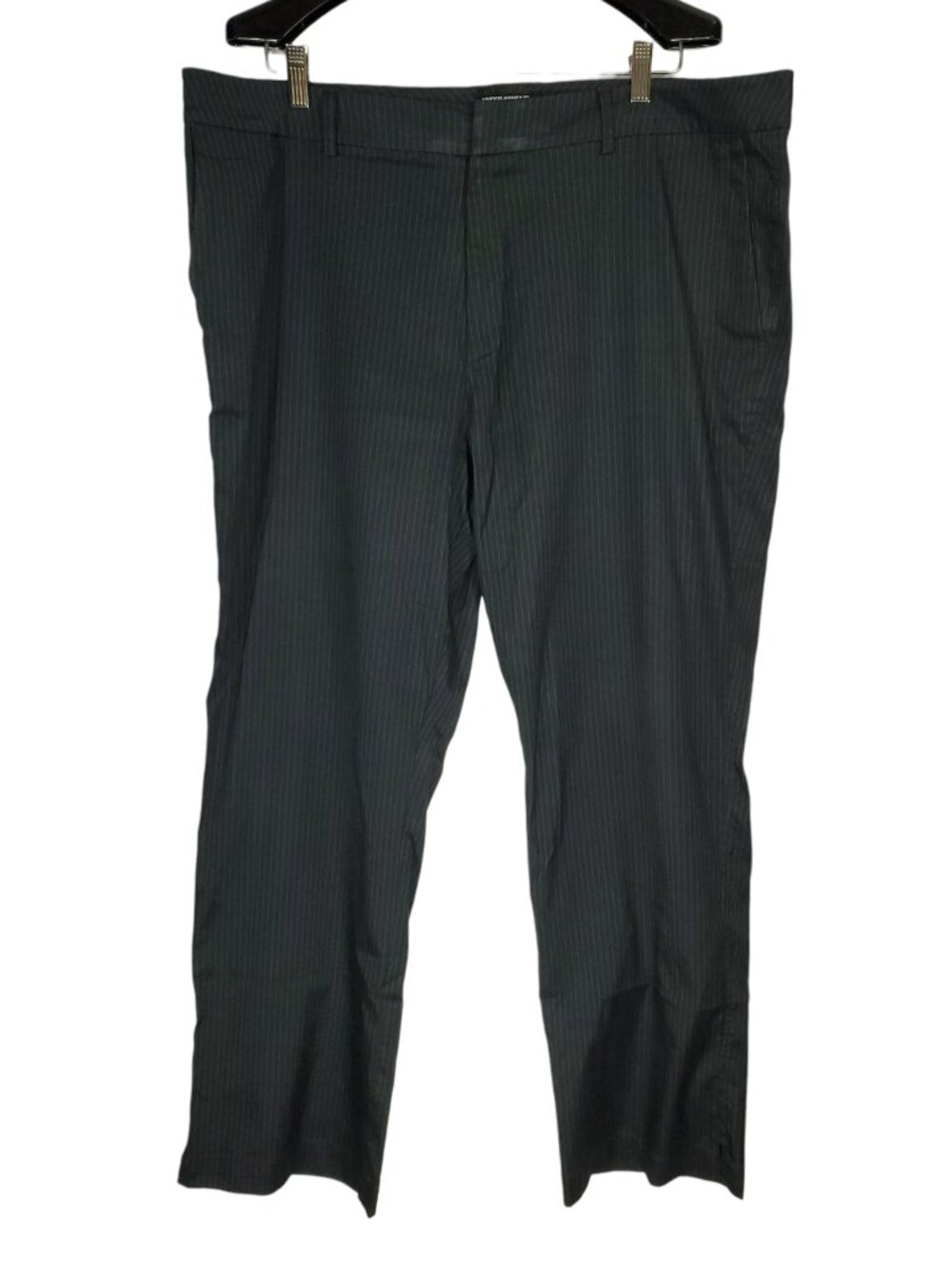 Under Armour Pinstripe Golf Pants Mens 40x30 Black Flat Front Performance Slacks